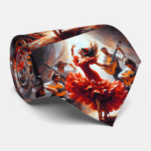 Flamenco Dancer Spanish Music Band Tie