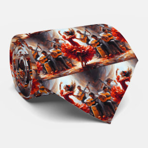 Flamenco Dancer Spanish Music Band Tie
