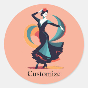 Flamenco Dancer Thunder_Cove Classic Round Sticker