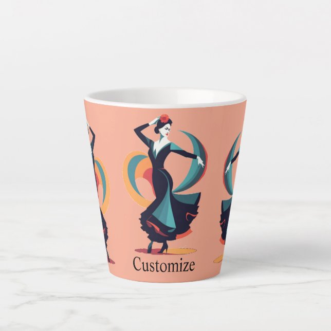 Flamenco Dancer Thunder_Cove Latte Mug (Front)