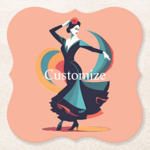 Flamenco Dancer Thunder_Cove Paper Coaster