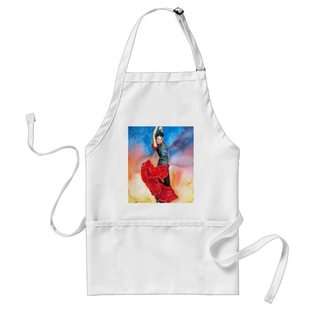 FLAMENCO DANCER watercolour Standard Apron (Front)