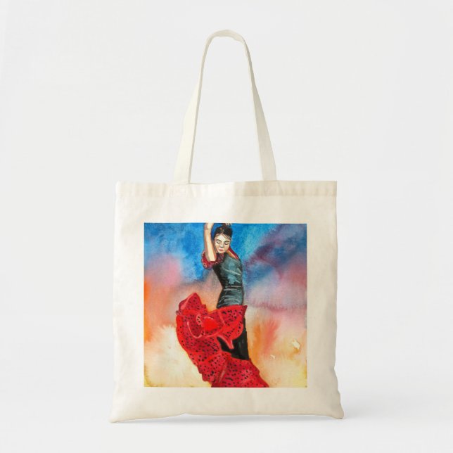 FLAMENCO DANCER watercolour Tote Bag (Front)