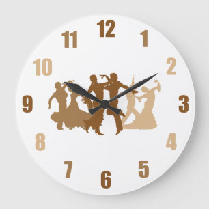Flamenco Dancers Illustration Large Clock