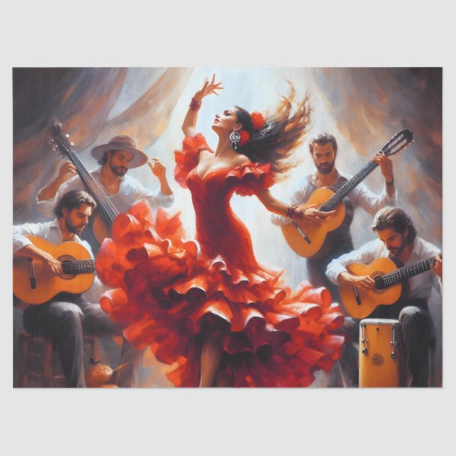Flamenco Dancing Ephemera Furniture Decoupage Tissue Paper (Front)