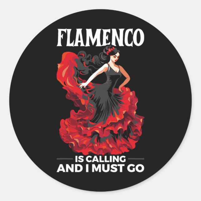 Flamenco Dancing Spanish Dancer Spain Flamenco Dan Classic Round Sticker (Front)