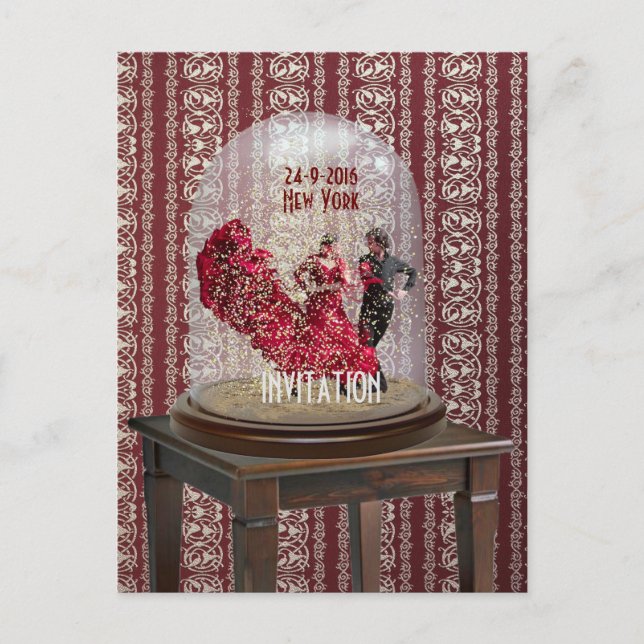 FLAMENCO LATIN DANCE INVITATION Postcard (Front)