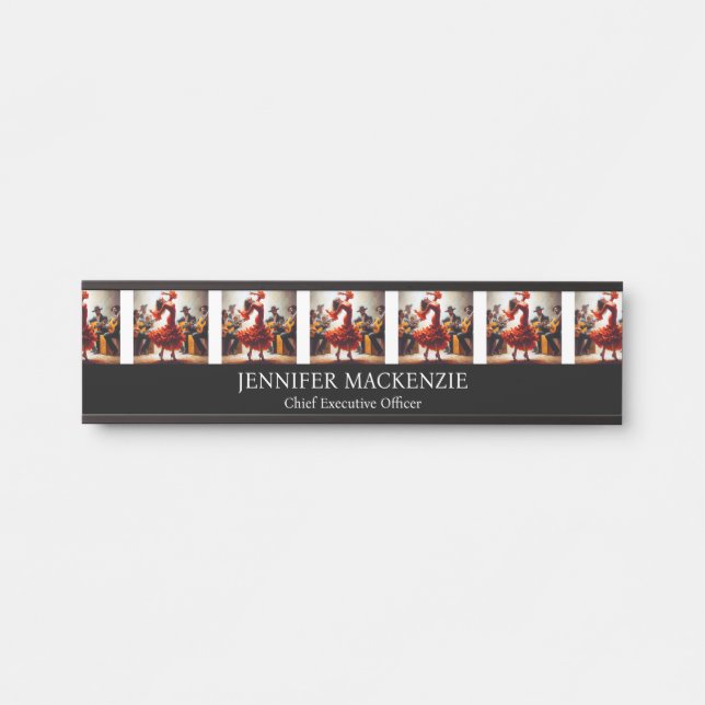 Flamenco Music Spanish Dancing Name Plate (Front)
