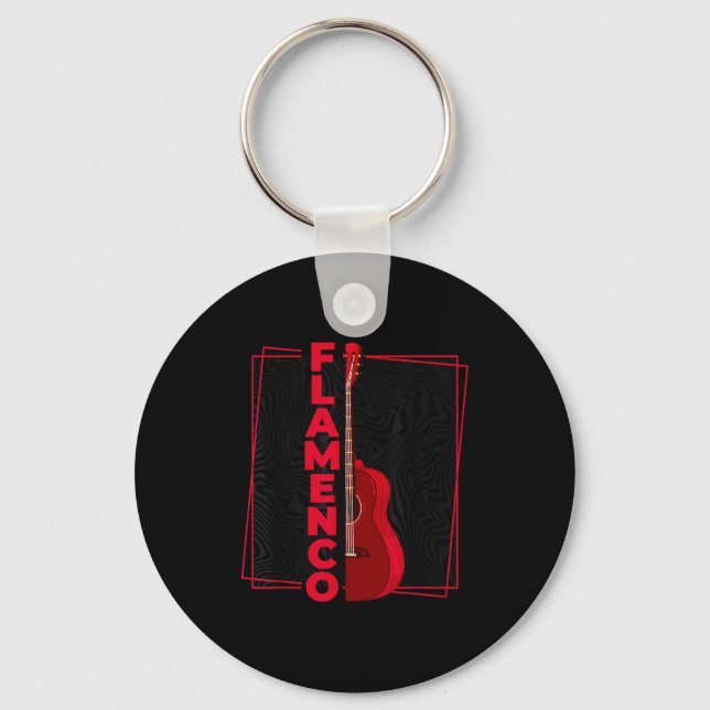 Flamenco _ Spanish Dance Guitar _ Spain Flamenco  Keychain (Front)