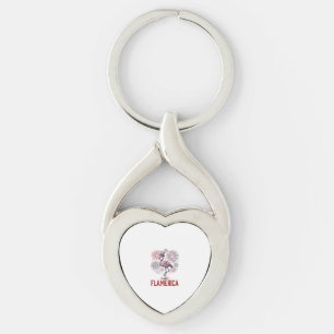 Flamerica Flamingo Patriotic Vintage Shirt Design_ Keychain