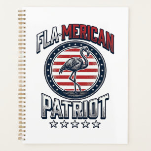 Flamerican Patriot Flamingo Vintage Vector Planner