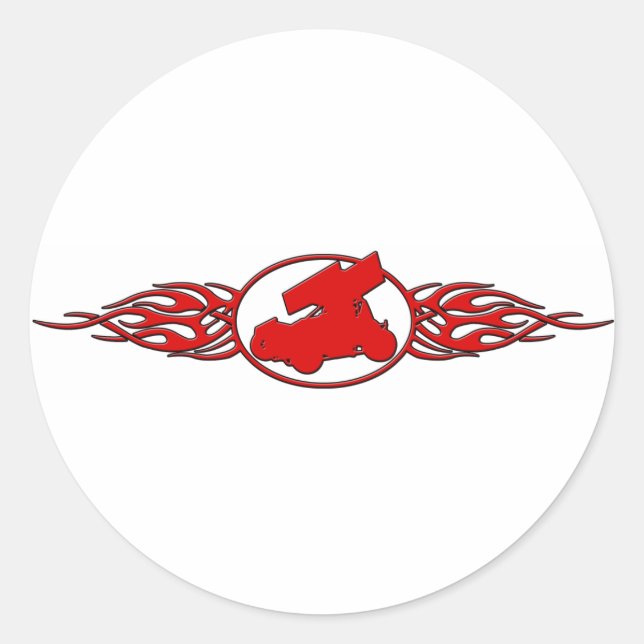 Flames5 Classic Round Sticker (Front)