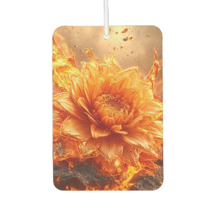 Flames are flying around a flower air freshener
