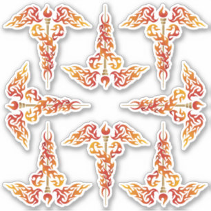 Flames Caduceus