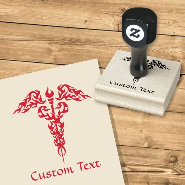 Flames Caduceus Rubber Stamp (Creator Uploaded)