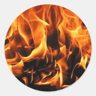 flames classic round sticker