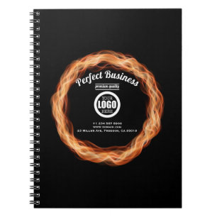 Flames Creative Unique Modern Trendy Add Your Logo Notebook