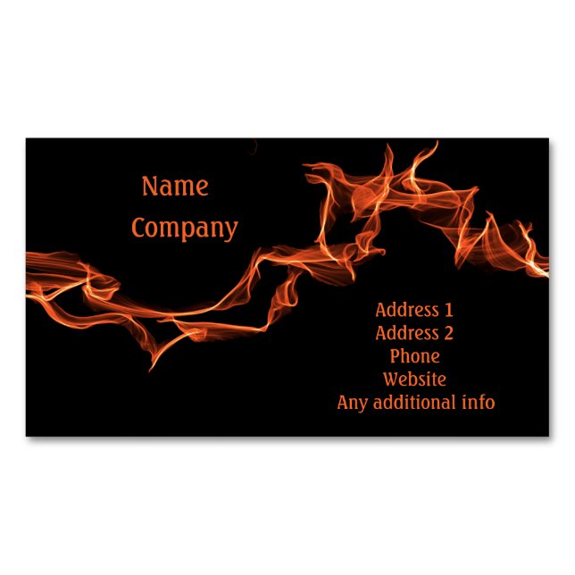 Flames Custom Personalized Magnetic Business Card (Front)