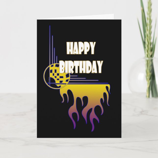 Flames époustouflantes Carte d'anniversaire (Devant)