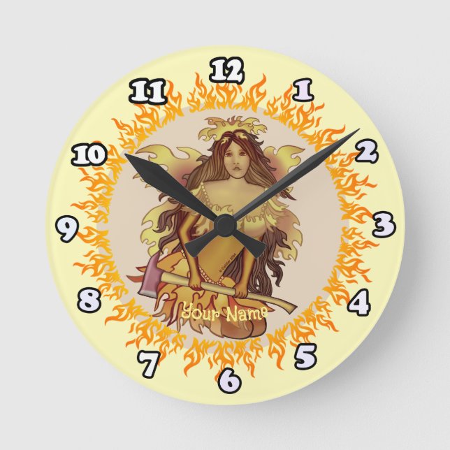 Flames Fairy  Firefighter clock (Front)