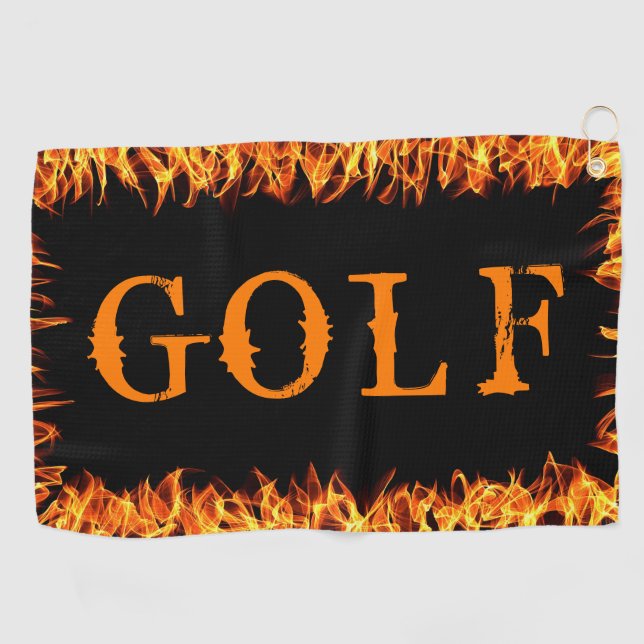 Flames Golf Towel (Horizontal)