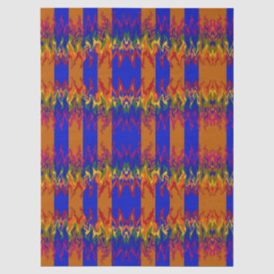 Flames in the Abstract over the Stripes Colours Tissue Paper