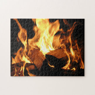 Flames on Burning Logs Jigsaw Puzzle