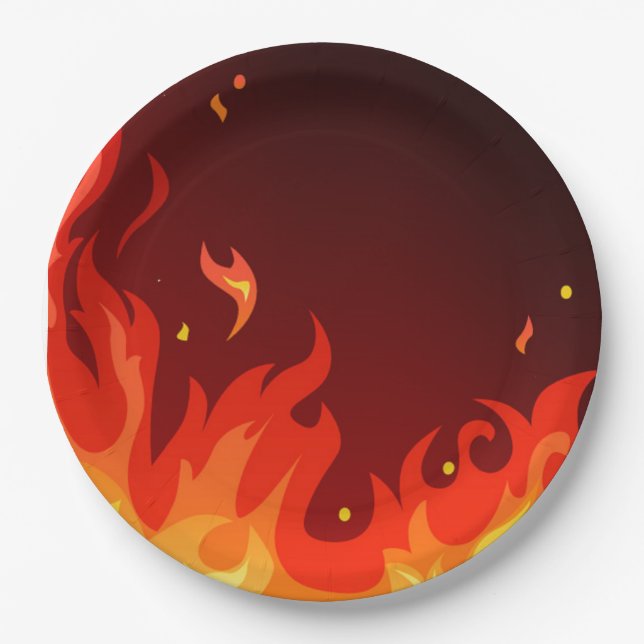 Flames Paper Plate (Front)