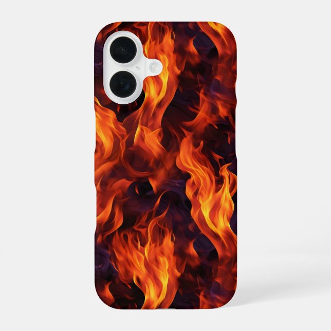 Flames Pattern iPhone 16 Case (Back)
