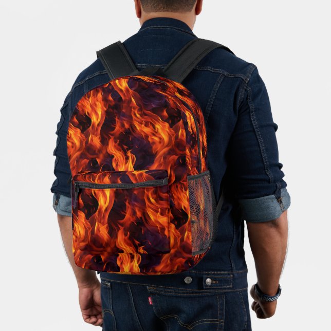 Flames Pattern Printed Backpack (Insitu (Model))