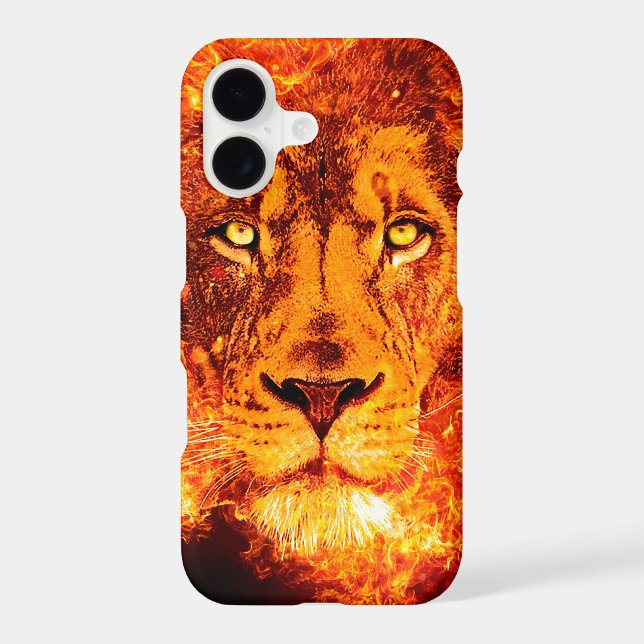 Flames Red Orange Lion Face (Back)