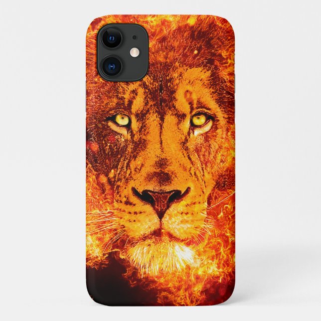 Flames Red Orange Lion Face Case-Mate iPhone Case (Back)