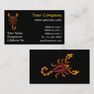 Flames Scorpion Business Card