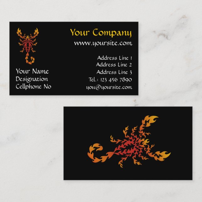 Flames Scorpion Business Card (Front/Back)