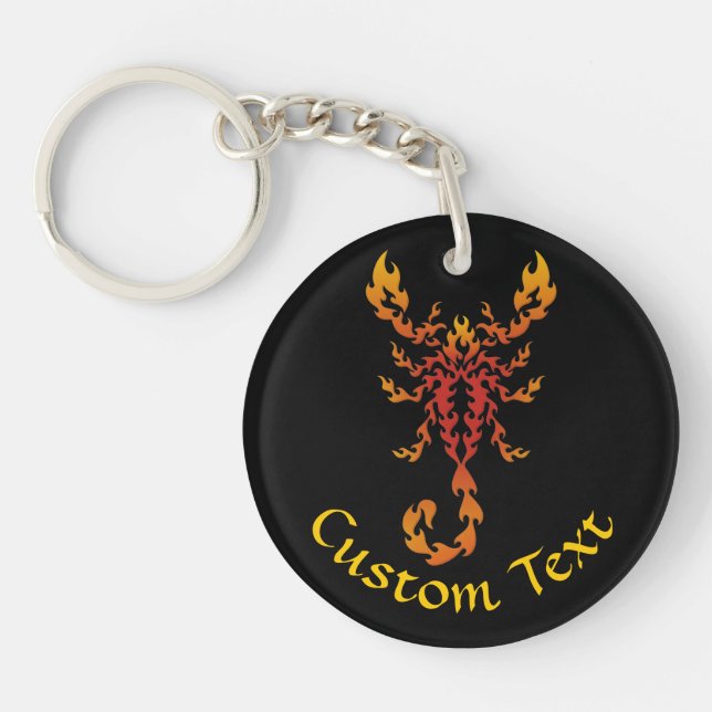 Flames Scorpion Keychain (Front)