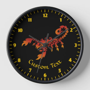 Flames Scorpion Large Clock