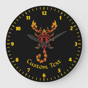 Flames Scorpion Large Clock