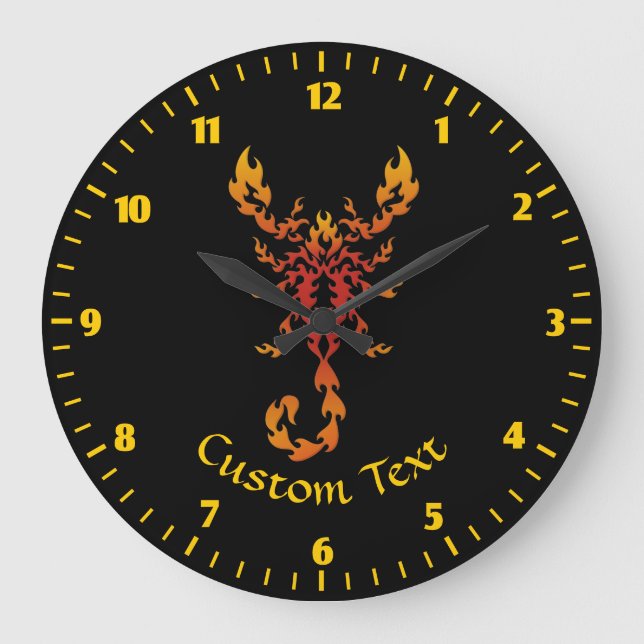 Flames Scorpion Large Clock (Front)