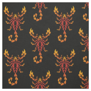 Flames Scorpion Pattern Fabric