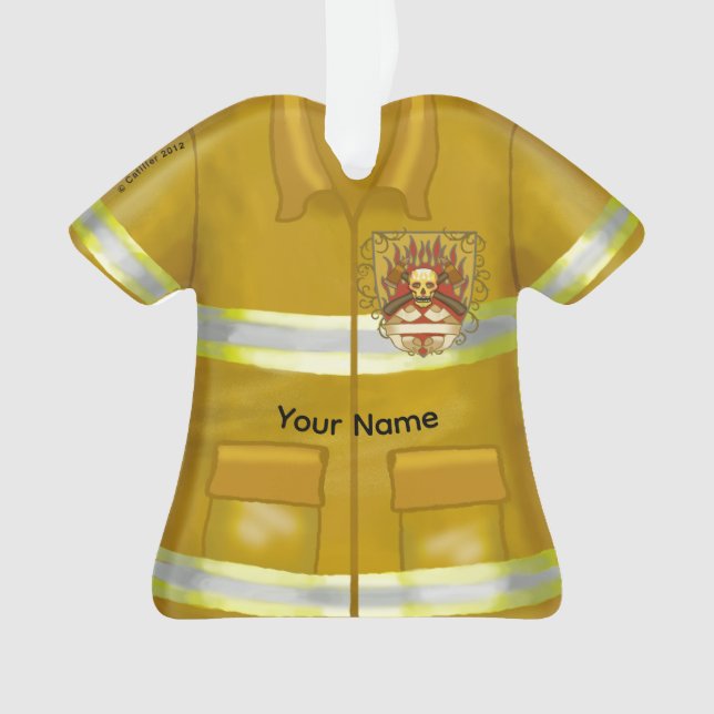 Flames Shield Firefighter ornament  (Front)