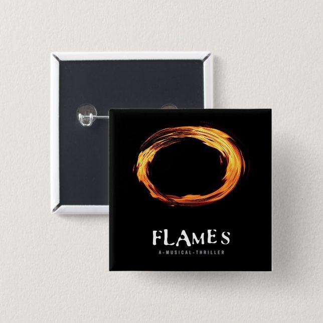 FLAMES Square Button (Front & Back)