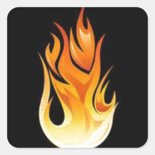Flames Square Sticker