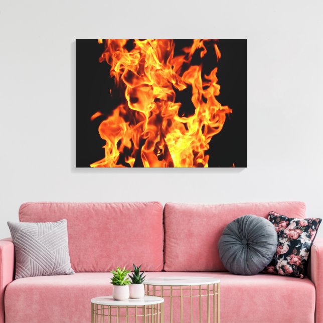 Flames Stretched Canvas Print (Insitu(LivingRoom))