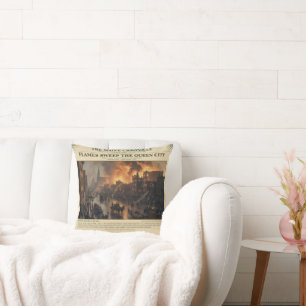 Flames Sweep The Queen City April 30–1911 Throw Pillow