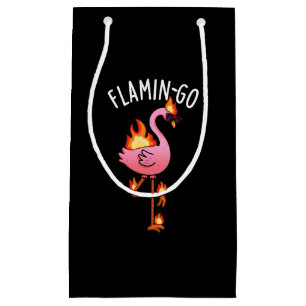 Flamin-go Funny Flamingo Pun Dark BG Small Gift Bag