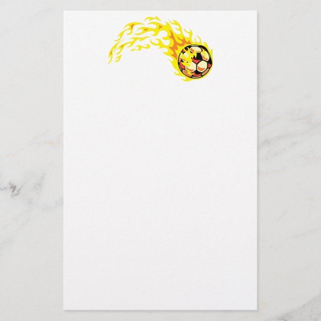 Flamin' Soccer Ball Stationery (Front)