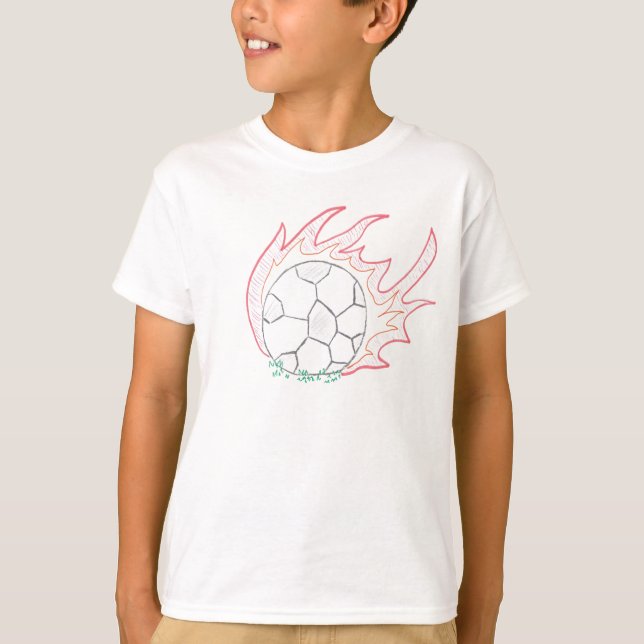 Flamin' Soccer ball t-shirt (Front)
