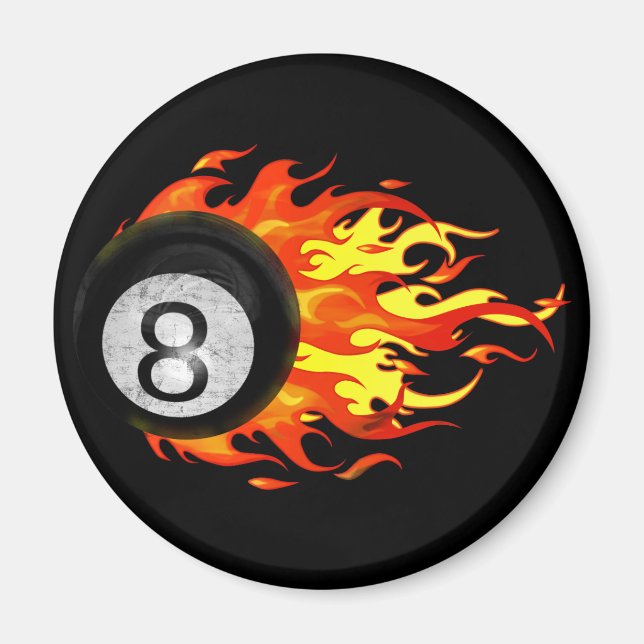 Flaming 8 Ball Magnet (Front)