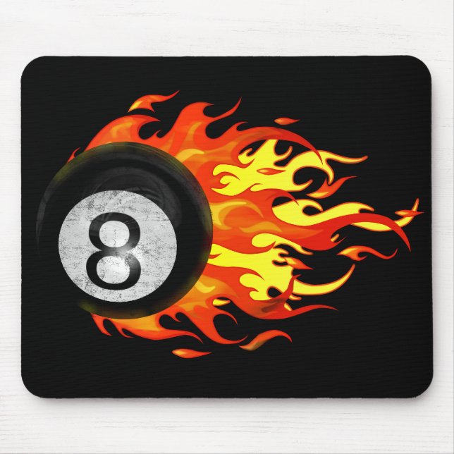 Flaming 8 Ball Mouse Pad (Front)