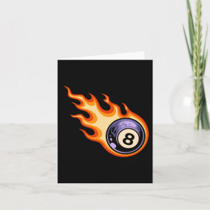 Flaming 8 Ball Pool Billiards Card